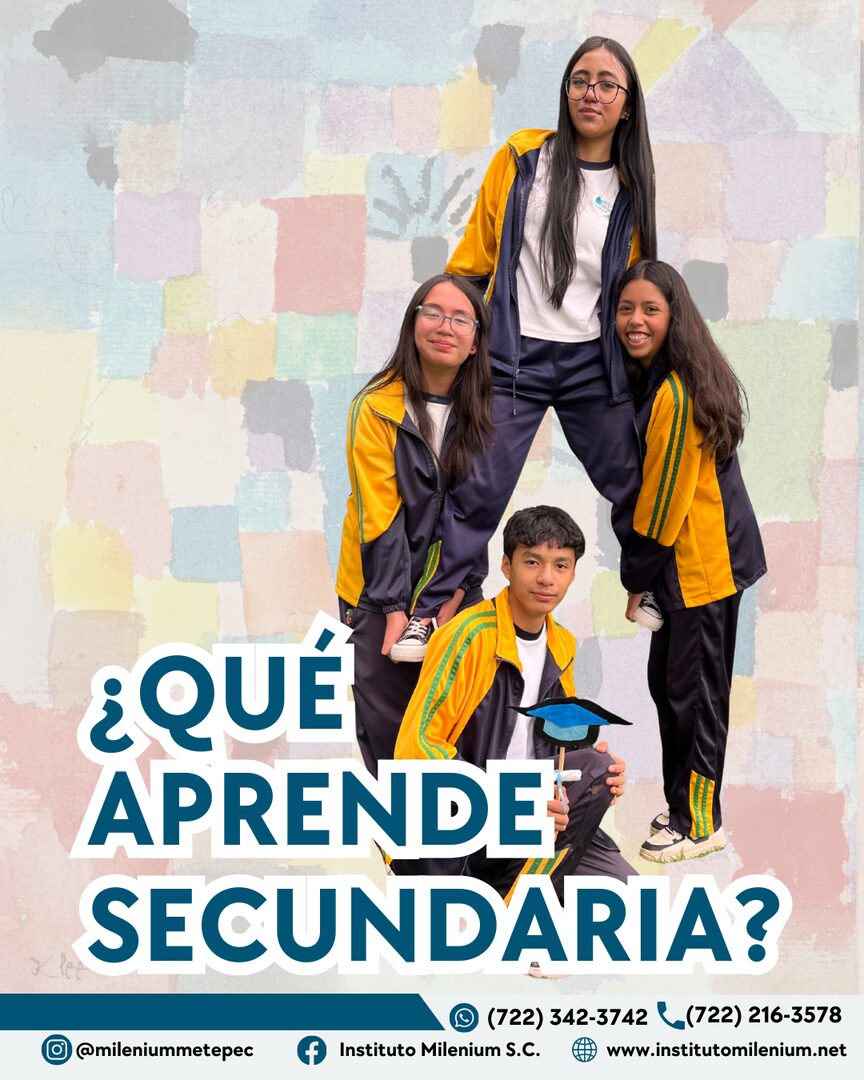 Que aprende tu hijo en Secundaria en Instituto Milenium Metepec